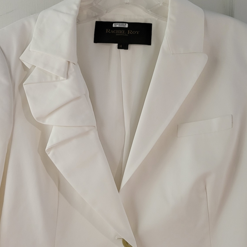 Rachel Roy Signature white blazer jacket sz 14